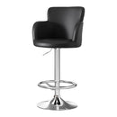 Nova 1x Leather Bar Stools Swivel Adjustable Gas Lift PU Counter Chairs Black
