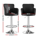 Rowan Leather Gas Lift Bar Stools – Black – Set of 2