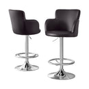 Linden 2x Leather Bar Stools Swivel Adjustable Gas Lift PU Counter Chairs Brown