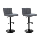 Cove 2x Bar Stools Vintage Leather Gas Lift Grey