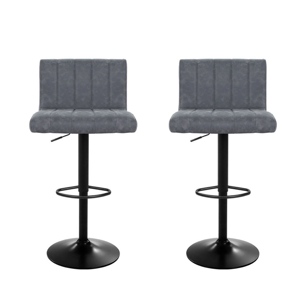 Dalton Line Style Bar Stools – Grey – Set of 2