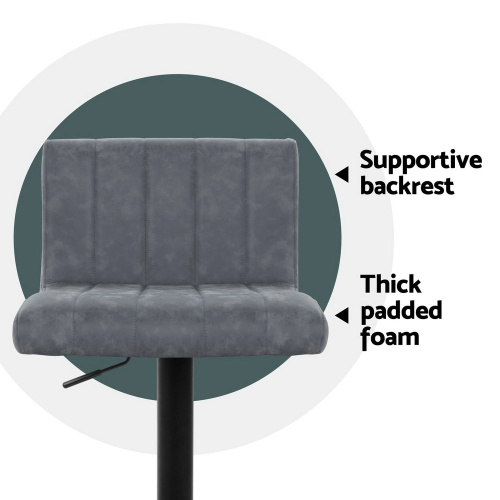 Dalton Line Style Bar Stools – Grey – Set of 2