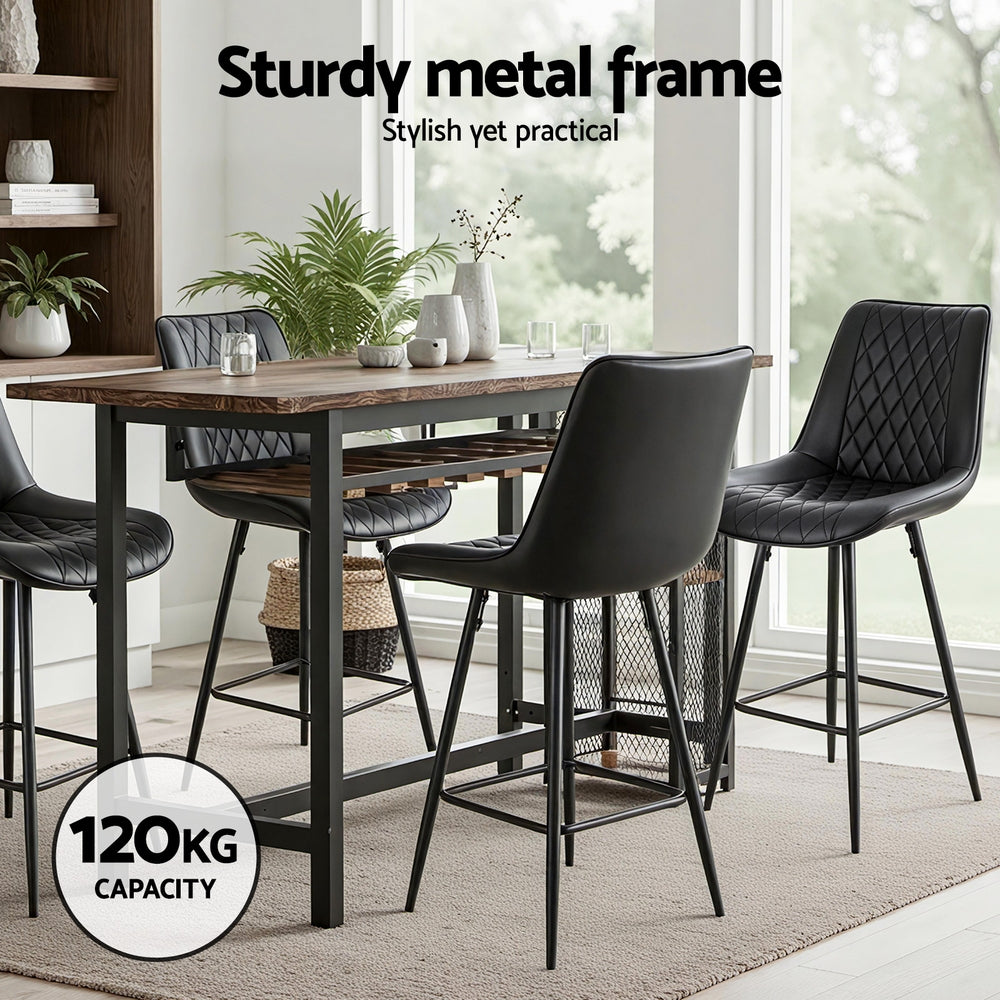 Bryson Diamond Bar Stools – Black – Set of 4