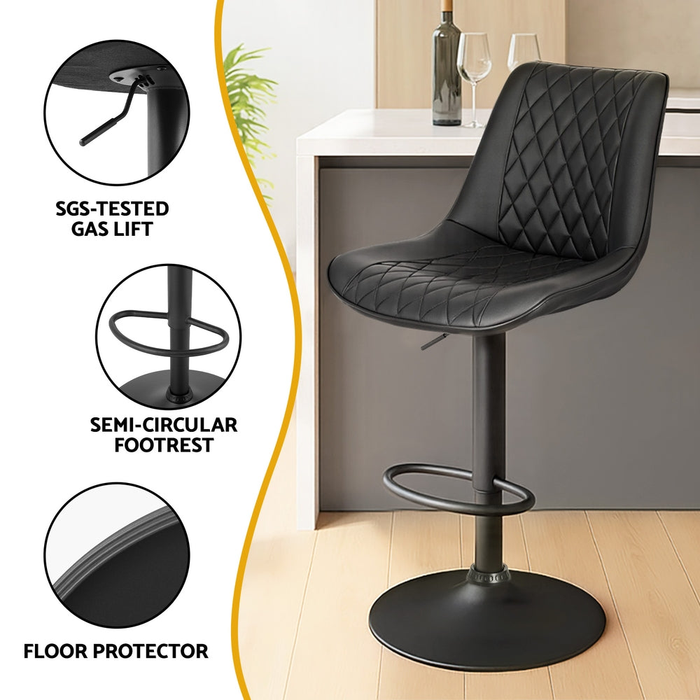Hudson Swivel Gas Lift Counter Stools – Black – Set of 4