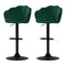 Artiss Set of 2 Bar Stools Kitchen Stool Swivel Chair Gas Lift Velvet Chairs Green Nessah