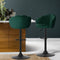 Set of 2 - Velvet Gas Lift Chairs - Green