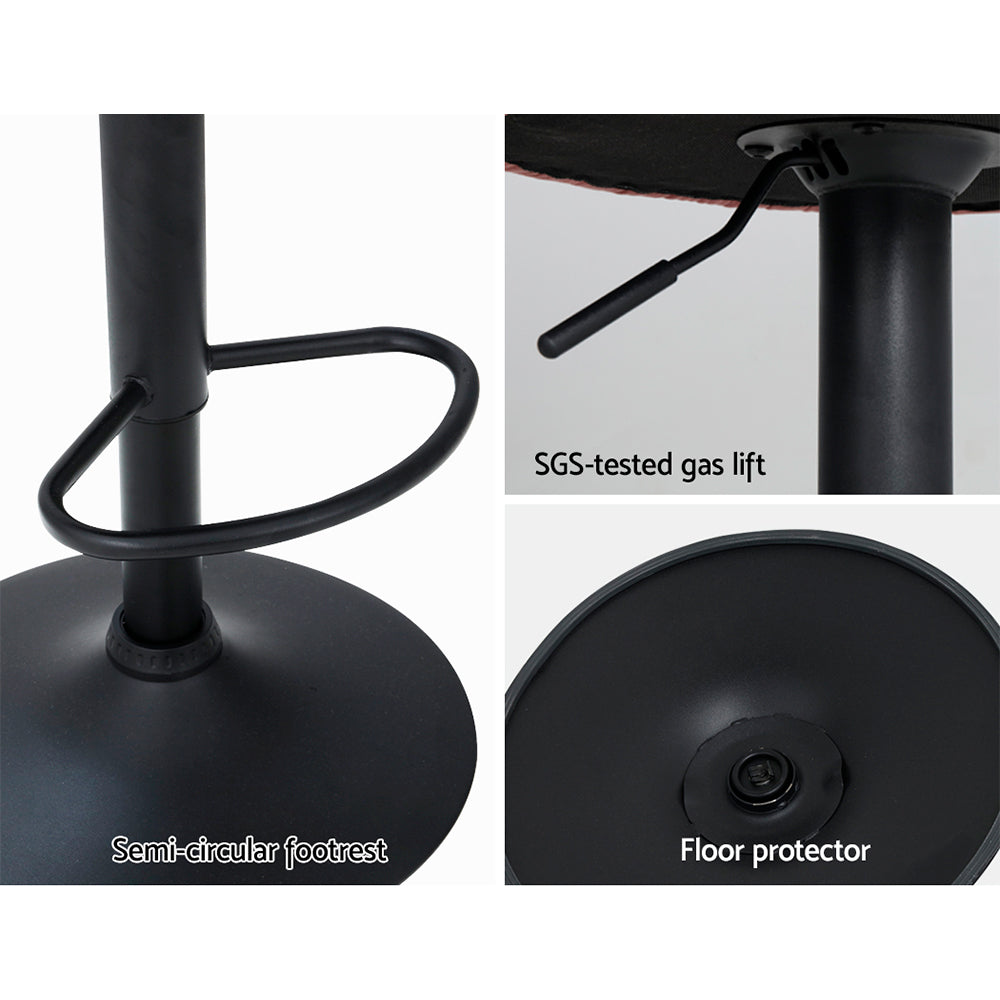 Nessah Gas Lift Velvet Bar Stools – Pink – Set of 2