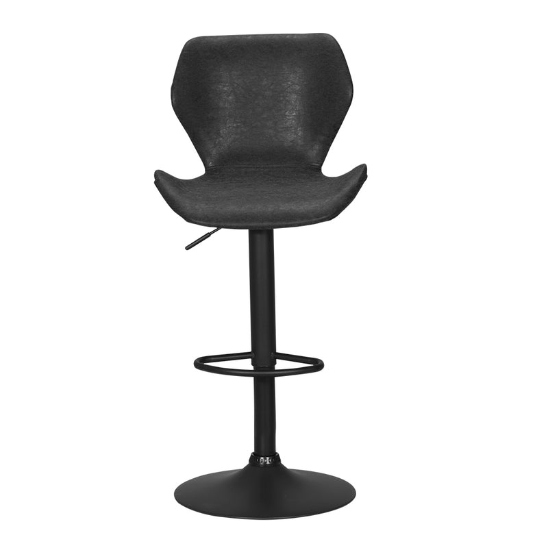 Set of 2 - Metal Swivel Barstool - Black