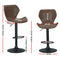 Set of 2 - Metal Swivel Barstool - Brown