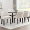 4 x Corduroy Dining Chairs – Beige, Wooden Legs