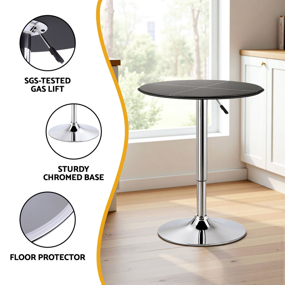 Kairo Swivel Bar Table – Black – 62 cm