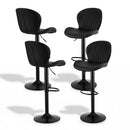Rowan 4x Bar Stools Kitchen Swivel Gas Lift Counter Chair Shell Leather Black