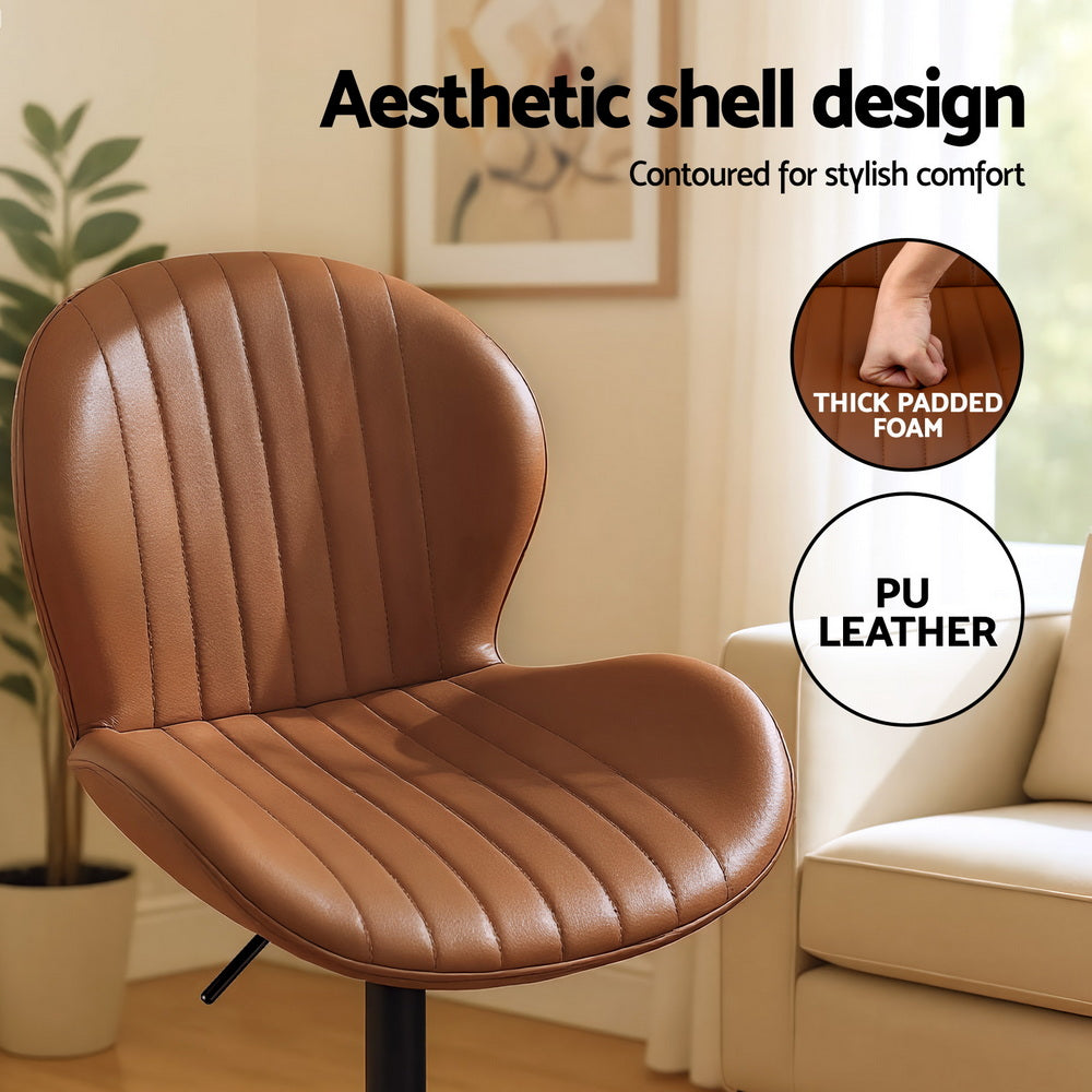 Linden Swivel Gas Lift Counter Stools – Brown – Set of 4