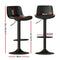 2 x Gas Lift Bar Stools – Padded Seat, Black