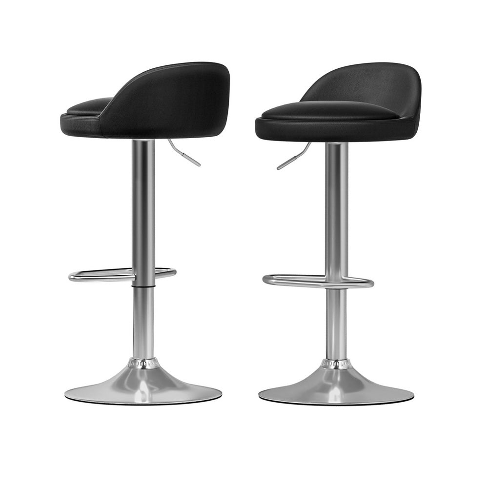 Meridian Bar Table & Stool Set – Black & Silver – Set of 3