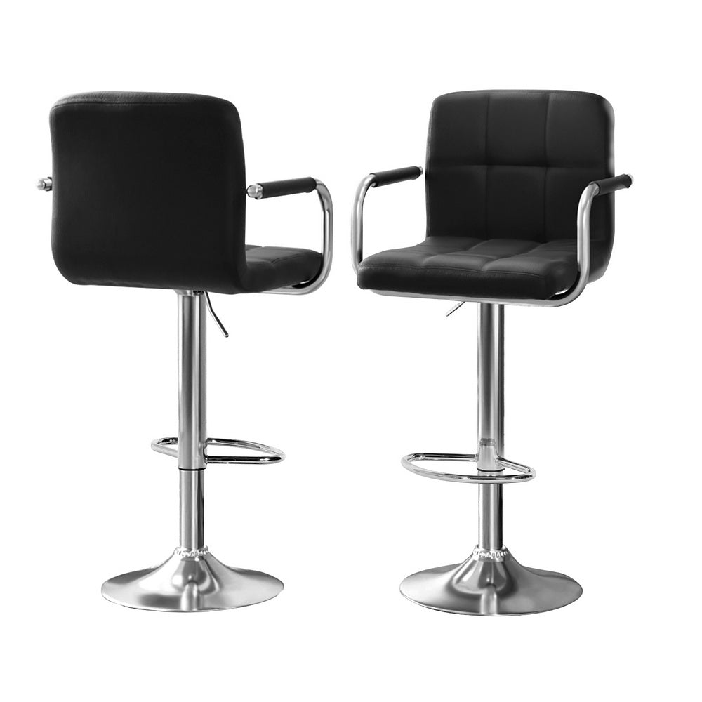 Meridian Bar Table & Stool Set – White & Black – Set of 3