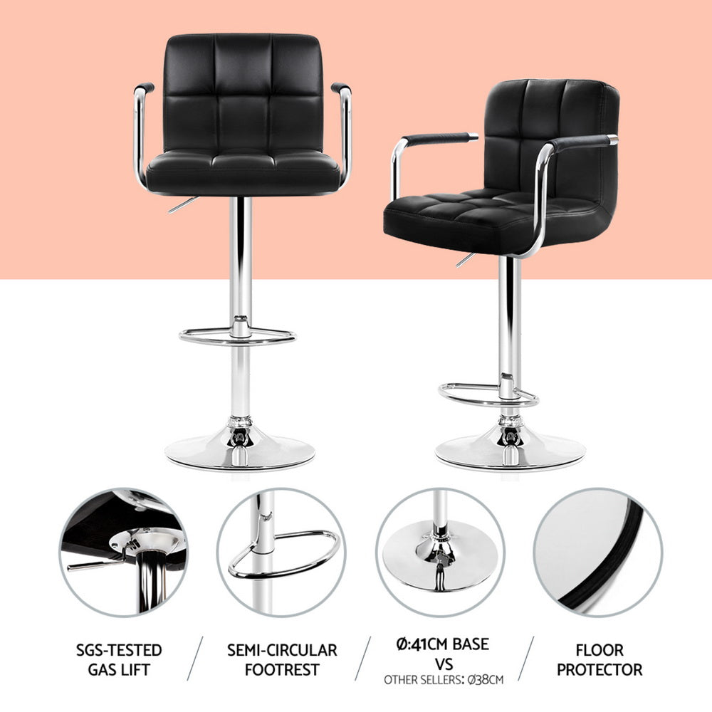 Meridian Bar Table & Stool Set – White & Black – Set of 3