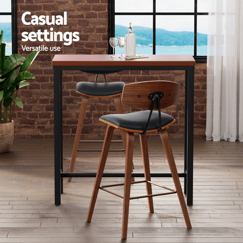 Meridian Bar Table & Stool Set – Walnut – Set of 3