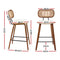 4 x Rattan Counter Bar Stools – PU Leather Padding