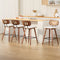 4 x Rattan Counter Bar Stools – PU Leather Padding