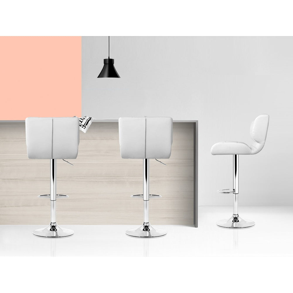 Halston Gas Lift Bar Stools – White – Set of 2