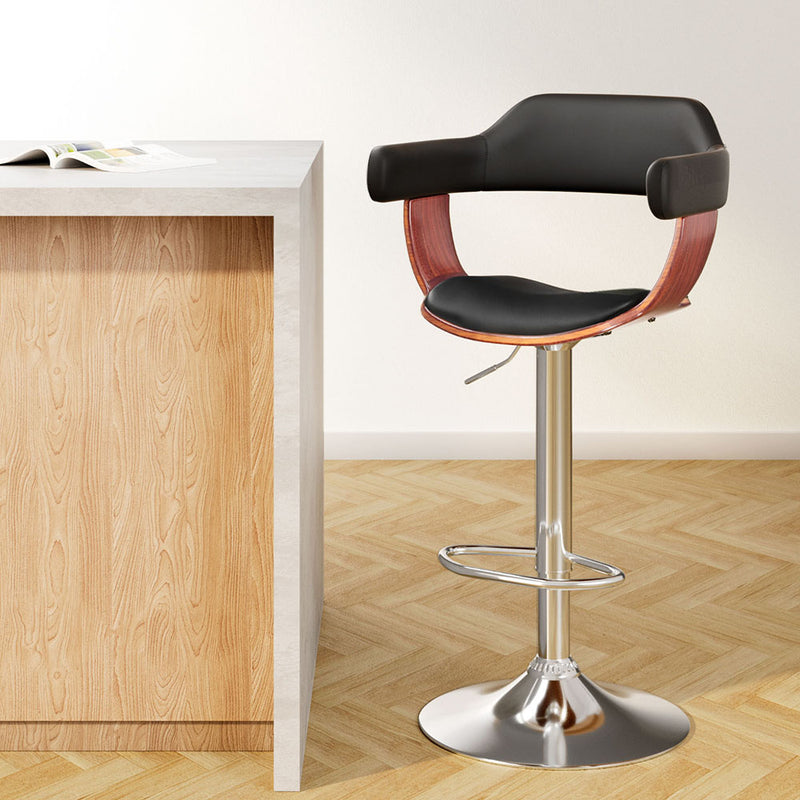 Wooden Bar Stool - Black and Wood