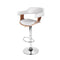 Artiss Wooden PU Leather Bar Stool - White and Chrome