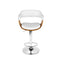 Wooden Leather Bar Stool - White and Chrome