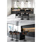 2 x Leather Bar Stools with Armrests – Black