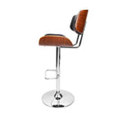 Wooden Gas Lift Bar Stool - Black and Chrome