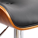 Wooden Gas Lift Bar Stool - Black and Chrome