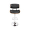 Set of 2 - Wooden Gas Lift Bar Stools - Black and Chrome