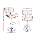 Wooden Gas Lift Bar Stool - White and Chrome