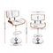 Wooden Gas Lift Bar Stool - White and Chrome