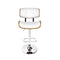 Wooden Gas Lift Bar Stool - White and Chrome