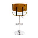 Wooden Gas Lift Bar Stool - White and Chrome