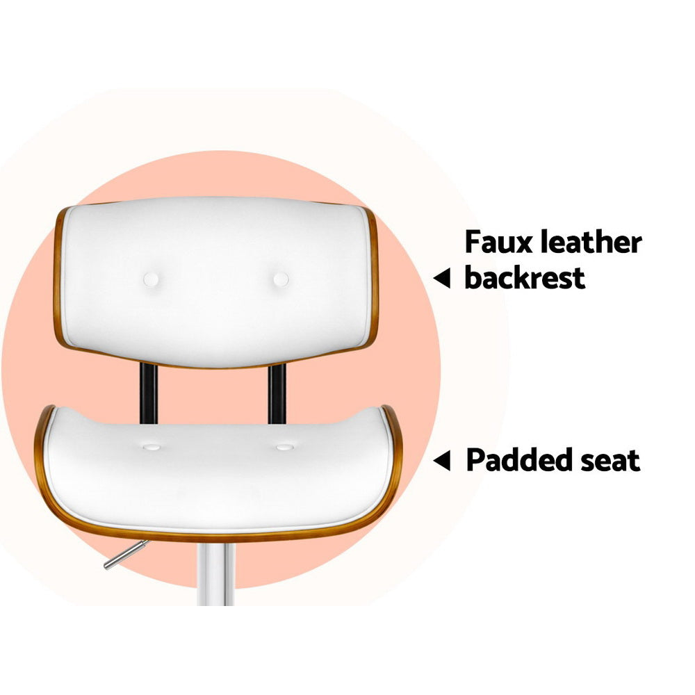 Arlo Gas Lift Bar Stools – White – Set of 2