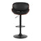 Swivel Gas Lift Wooden & Metal Barstool - Black