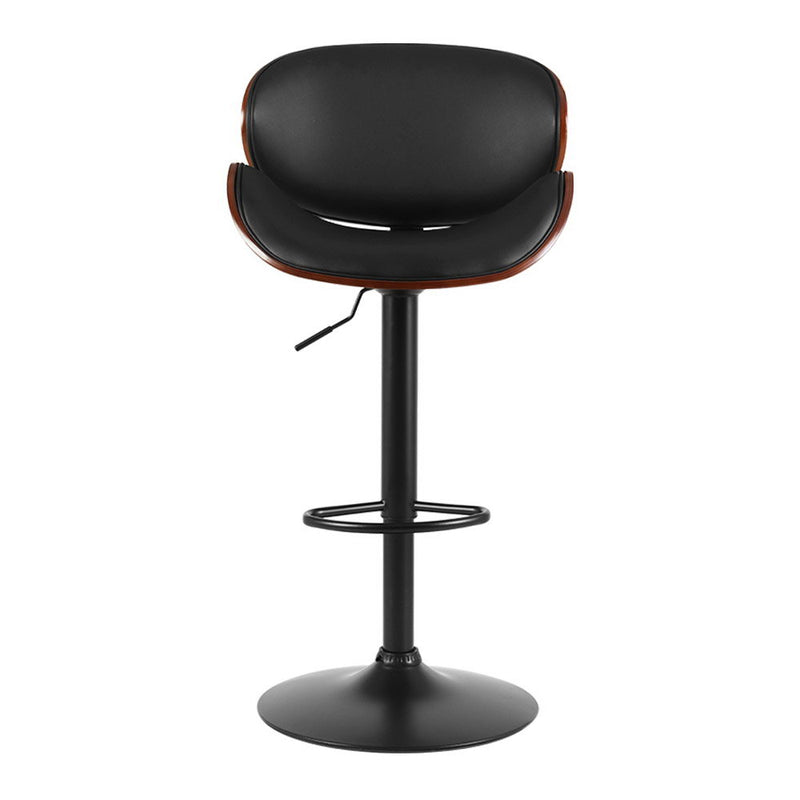 Swivel Gas Lift Wooden & Metal Barstool - Black