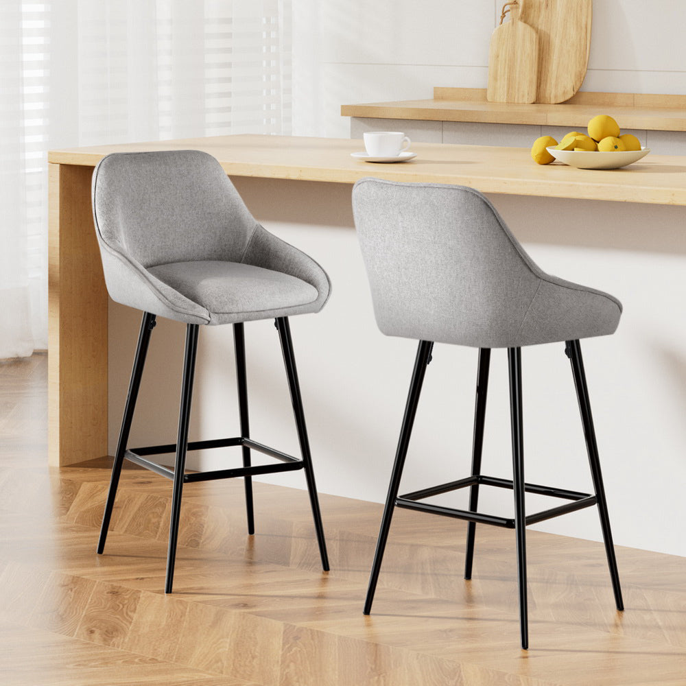 Cove 2x Bar Stools Upholstered Stool Counter Seat Kitchen Dining Chairs
