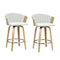 Artiss Set of 2 Bar Stools Kitchen Stool Wooden Chair Swivel Chairs Leather White