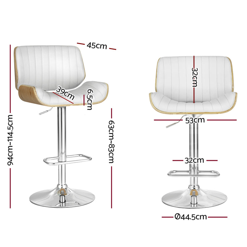 Gas Lift Metal Swivel Barstool - White