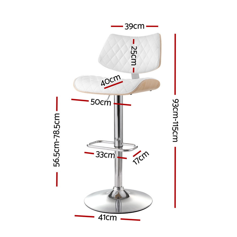 Nova Gas Lift Counter Stools – White – Set of 4