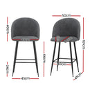 Set of 2 - Bar Stools/Chairs - Charcoal