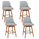 Cove 4x Bar Stools Swivel Seat Wooden Grey