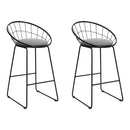 Artiss Set of 2 Bar Stools Steel Fabric - Grey and Black