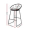 Set of 4 - Steel Fabric Bar Stools - Grey and Black