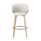 2 x Leather & Wood Bar Stools – Contoured Dining Style B