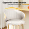 2 x Leather & Wood Bar Stools – Contoured Dining Style B