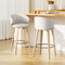 2 x Leather & Wood Bar Stools – Contoured Dining Style B